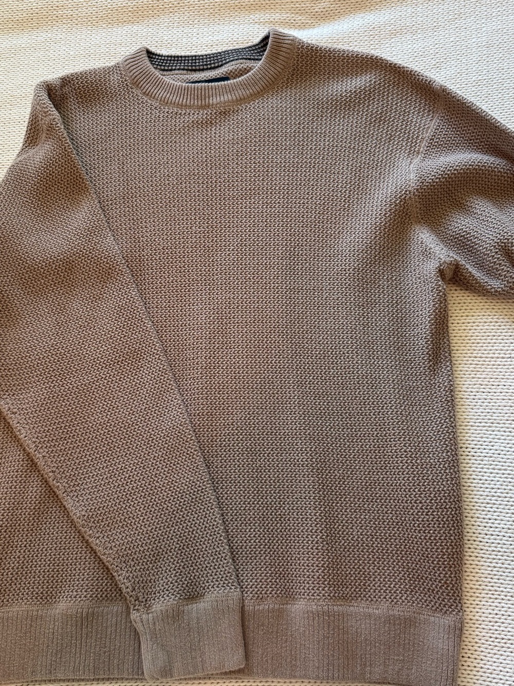 Jantzen Men's Vintage 100% Cotton Crewneck Sweater in Beige